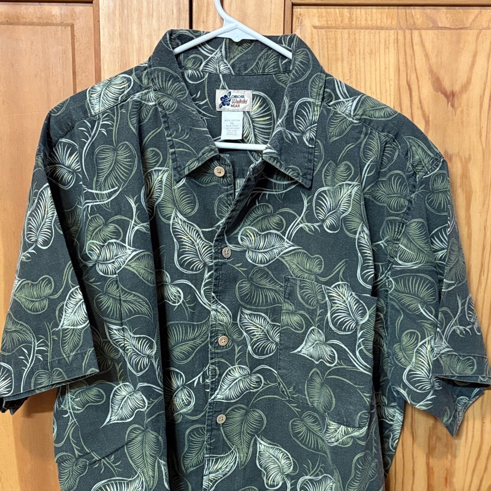 Men's Green Leaf Print Shirt